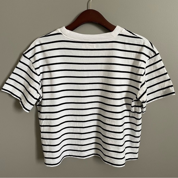 Madewell Crop Stripe Pocket Tee Medium - Picture 3 of 3